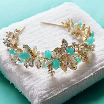 Turquoise Halo Headpiece, 3 of 6