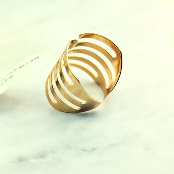 Gold Plated Tiered Ring Adjustable, 2 of 4
