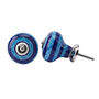 Ceramic Set Of Two Blue And Navy Striped Drawer Pull, thumbnail 2 of 2