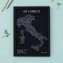 Personalised Italy Pinboard Map With Pins, thumbnail 4 of 10