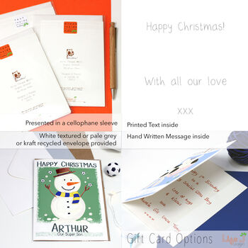 Personalised Snowman Family Football Card, 9 of 9