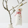 Festive Christmas White Snowman Hanging Decoration, thumbnail 1 of 5