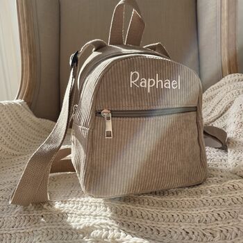 Personalised Childrens Corduroy Small Backpack, 2 of 5