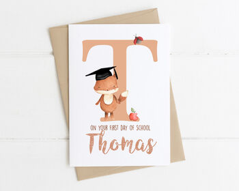 Personalised First Day Of School Card Fox, 3 of 7