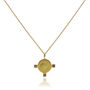 Gold Vermeil Sofia Tourmaline Coin Necklace, thumbnail 3 of 5