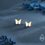 Sterling Silver Small Pair Butterfly Stud Earrings, thumbnail 6 of 12