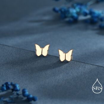Sterling Silver Small Pair Butterfly Stud Earrings, 6 of 12