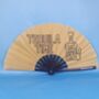 Tequila Time Print Giant Bamboo Hand Clack Fan, thumbnail 1 of 2