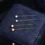 Sterling Silver Moonstone Dot Threader Earrings, thumbnail 4 of 9