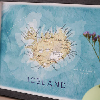 Framed And Personalised Iceland Map Print, 3 of 4