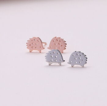Sterling Silver Hedgehog Earrings, 3 of 7