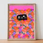 Cat In The Flowers Print, thumbnail 1 of 2