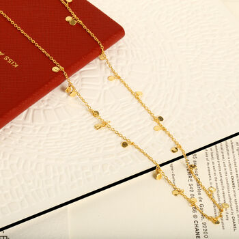 Silver Or 18ct Gold Vermeil Necklace With Sequin Drops, 3 of 7
