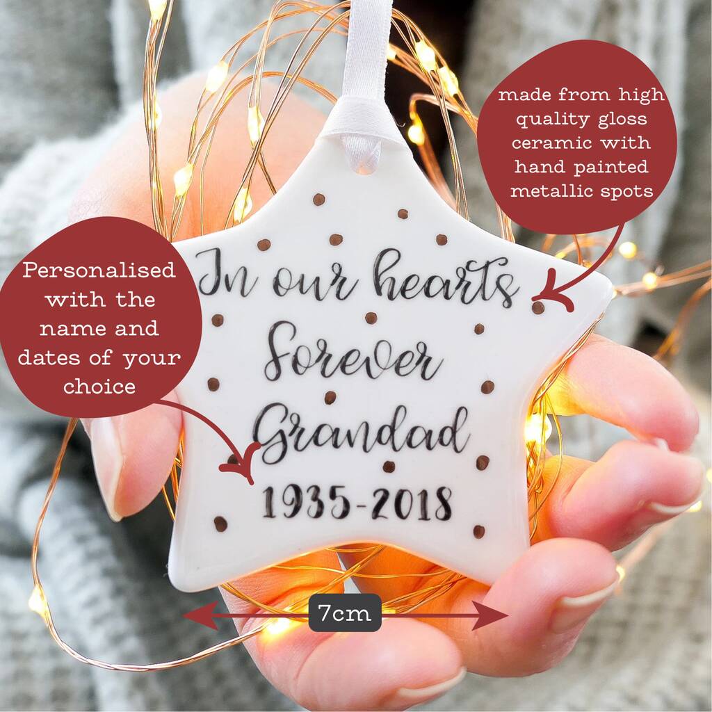In Our Hears Forever Personalised Ceramic Star Keepsake, 1 of 3