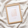Seven Years Together Foiled Copper Anniversary Timeline Print, thumbnail 2 of 4