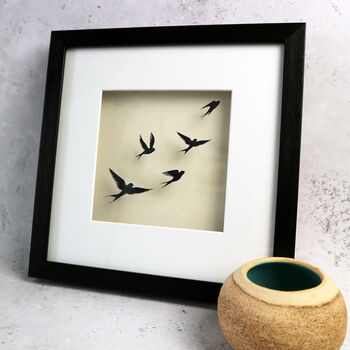 Flying Swallows Papercut Art, 2 of 3