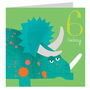 Dinosaur 6th Birthday Card, thumbnail 2 of 4
