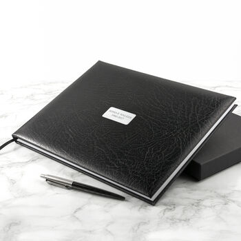 Personalised Black Leather Memoriam Book, 7 of 12