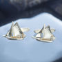 Sailing Boat Cufflinks In Solid Yellow Gold, thumbnail 3 of 3