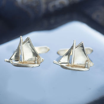 Sailing Boat Cufflinks In Solid Yellow Gold, 3 of 3