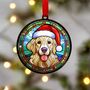 Golden Retriever In Santa Hat Suncatcher Decoration, thumbnail 1 of 6