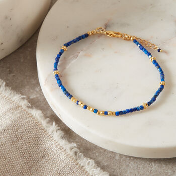 Blue Lapis Lazuli Beaded Bracelet, 6 of 11