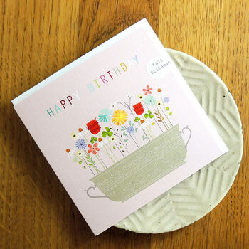 Floral Calamine Pink Birthday Card, 5 of 5
