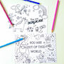Colouring Postcard Pack Unicorns, Space And More, thumbnail 4 of 6