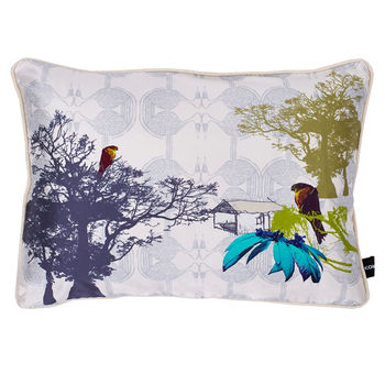 Tropical Trees And Flowers Silk Cushion, 4 of 7
