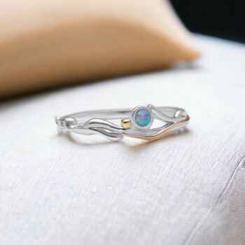 Blue Fire Opal Ring In Sterling Silver, 6 of 9