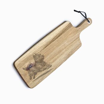 Personalised Cairn Terrier Engraved Acacia Serving Board, 4 of 8