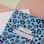 Blue And Purple Zebra Print Birthday Card – Blank Inside, thumbnail 2 of 4