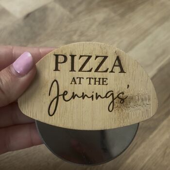 Personalised Family Pizza 'At The' Cutter, 2 of 4