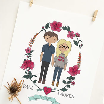 Personalised Couple Illustration, 2 of 3