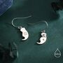 Sterling Silver Otter Drop Earrings, thumbnail 2 of 10