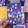 Colourful Happy Birthday Dog Lover Card, thumbnail 1 of 3