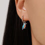Sterling Silver Enamel Kingfisher Detachable Huggie Hoop Earrings, thumbnail 1 of 12