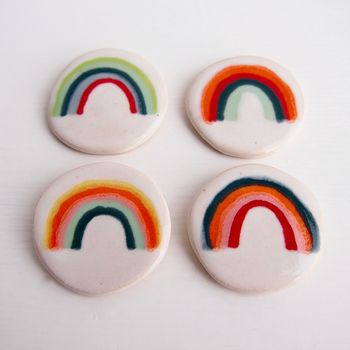 Handmade Ceramic Rainbow Pin Jewellery Badge, 5 of 8