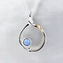 Molten Sterling Silver Offset Blue Opal Necklace, thumbnail 1 of 11