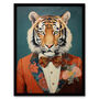 Tiger In A Tuxedo Fun Animal Portrait Wall Art Print, thumbnail 5 of 6