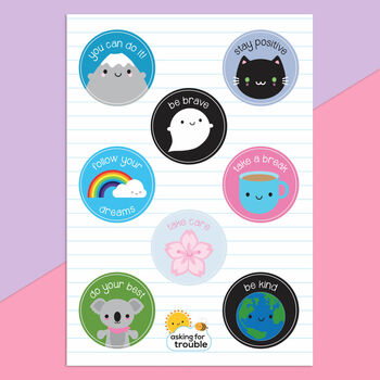 Kawaii Sticker Sheets Food, Self Care, Space, Animals, 5 of 11