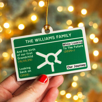 Personalised Road Sign Christmas Tree Decoration, 4 of 5