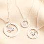Personalised Sterling Silver Birthstone And Family Ring Charm Necklace, thumbnail 1 of 4