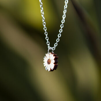 Inky Daisy Birch And Silver Necklace, 5 of 10
