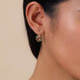 Drop Earrings With Pink Flower, thumbnail 1 of 3