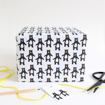 Party Dancing Bear Wrapping Paper, 3 of 8