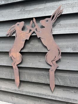 Boxing Hares Garden Ornament , Lawn Statue , Feature , Ornament , Decoration, 8 of 12