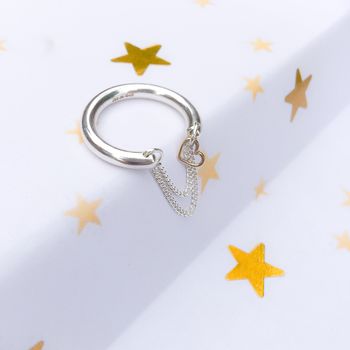 Personalised Charm Ring With Chain, 3 of 4