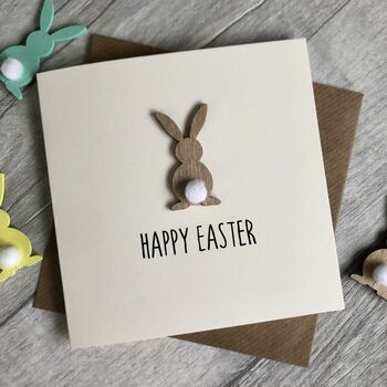 Personalised Happy Easter Painted Rabbit Card, 3 of 4