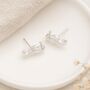 Sterling Silver Seahorse Stud Earrings – 13mm, thumbnail 3 of 9
